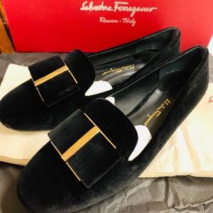Salvatore Ferragamo Sarno Velvet Loafers